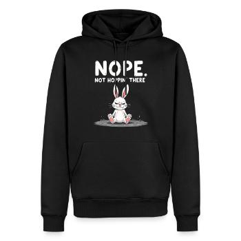 Mürrischer Hase Sarkastisches Tierdesign - Männer Premium Bio Hoodie - Schwarz - Vorne - Nico (187cm)