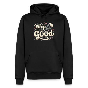 Candidat Junior en Boulangerie Jeune Chef Boulangerie - Sweat à capuche Premium bio Homme - noir - Devant - Nico (187cm)