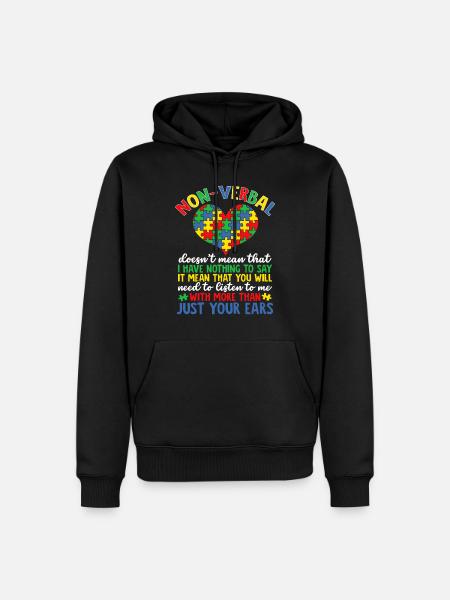 Autism Puzzle Autism Awareness Therapy - Premium økologisk hettegenser for menn - svart