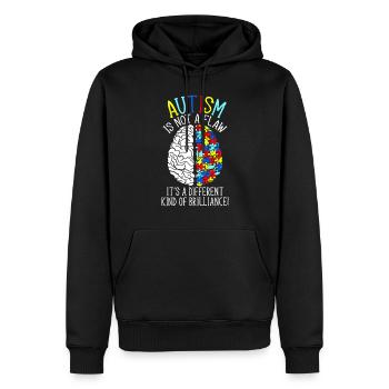 Autisme autiste - Un autre type de brillance - Sweat à capuche Premium bio Homme - noir - Devant - Nico (187cm)