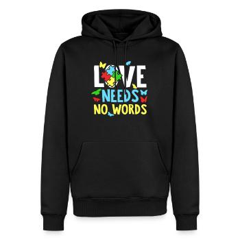 Autismus Puzzle - Liebe Braucht Keine Wörter - Männer Premium Bio Hoodie - Schwarz - Vorne - Nico (187cm)