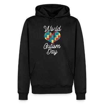 Autismus Puzzle Neurodiversität Welt Autismus Tag - Männer Premium Bio Hoodie - Schwarz - Vorne - Nico (187cm)
