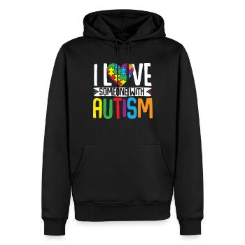 Autismus Puzzle - Liebe Eine Person Mit Autismus - Männer Premium Bio Hoodie - Schwarz - Vorne - Nico (187cm)