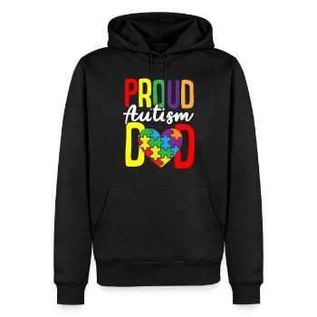 Autismus Puzzle - Stolzer Autismus Vater - Männer Premium Bio Hoodie - Schwarz - Vorne - Nico (187cm)