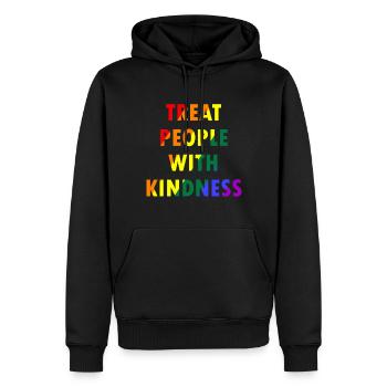 Traitez les gens avec gentillesse Arc-en-ciel LGBTQ - Sweat à capuche Premium bio Homme - noir - Devant - Nico (187cm)