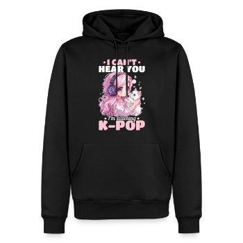 Anime K Pop & Cats Kawaii - Männer Premium Bio Hoodie - Schwarz - Vorne - Nico (187cm)