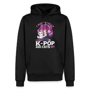 Anime K Pop & Cats Kawaii - Männer Premium Bio Hoodie - Schwarz - Vorne - Nico (187cm)