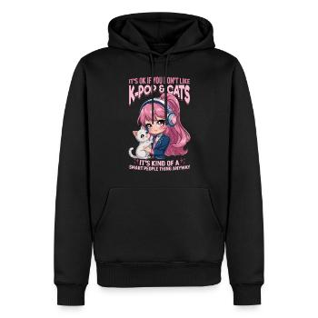 Anime K Pop & Cats Kawaii - Männer Premium Bio Hoodie - Schwarz - Vorne - Nico (187cm)
