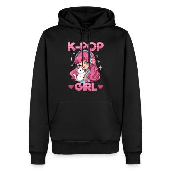 Anime K Pop & Cats Kawaii - Männer Premium Bio Hoodie - Schwarz - Vorne - Nico (187cm)
