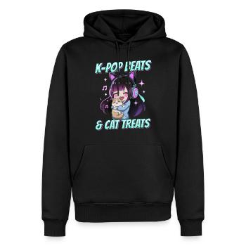 Anime K Pop & Cats Kawaii - Männer Premium Bio Hoodie - Schwarz - Vorne - Nico (187cm)