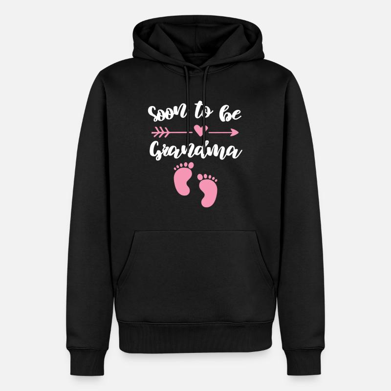 werdende Oma Baby bald Großmutter - Männer Premium Bio Hoodie - Schwarz