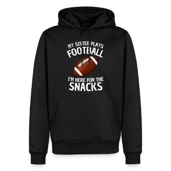 Dicton de sœur de football américain - Sweat à capuche Premium bio Homme - noir - Devant - Nico (187cm)