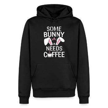 Café Pâques Dicton Café Lapin de Pâques - Sweat à capuche Premium bio Homme - noir - Devant - Nico (187cm)