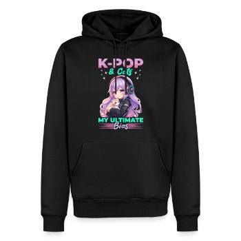 Anime K Pop & Cats Kawaii - Männer Premium Bio Hoodie - Schwarz - Vorne - Nico (187cm)