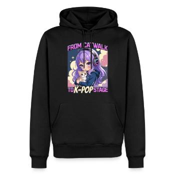 Anime K Pop & Cats Kawaii - Männer Premium Bio Hoodie - Schwarz - Vorne - Nico (187cm)