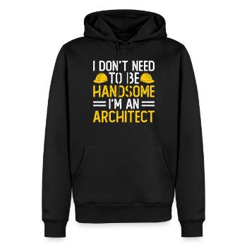 Architect - Men’s Premium Organic Hoodie - black - Front - Nico (187cm)