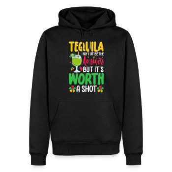 Tequila - Männer Premium Bio Hoodie - Schwarz - Vorne - Nico (187cm)