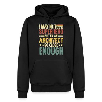 Architect - Men’s Premium Organic Hoodie - black - Front - Nico (187cm)
