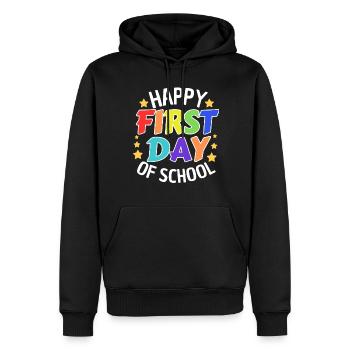 Erster Schultag Spruch Schulstart - Männer Premium Bio Hoodie - Schwarz - Vorne - Nico (187cm)