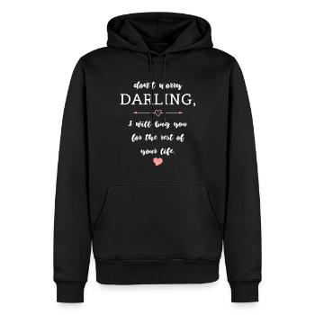 Lustiger Paar Spruch Liebe Hochzeit - Männer Premium Bio Hoodie - Schwarz - Vorne - Nico (187cm)