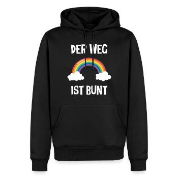 Der Weg Ist Bunt - Männer Premium Bio Hoodie - Schwarz - Vorne - Nico (187cm)