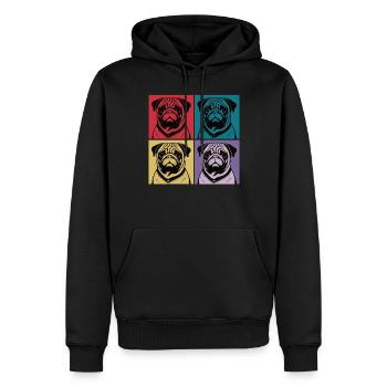 Carlin Pop Art - Sweat à capuche Premium bio Homme - noir - Devant - Nico (187cm)