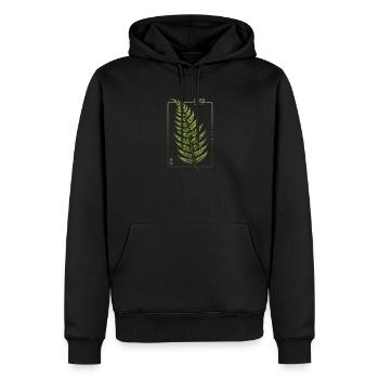 Nature luxuriante Fougère Élégance - Sweat à capuche Premium bio Homme - noir - Devant - Nico (187cm)