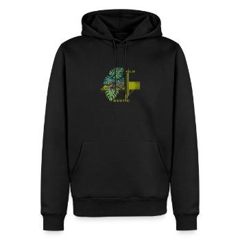 Wild Exotic Monstera Bloom - Men’s Premium Organic Hoodie - black - Front - Nico (187cm)