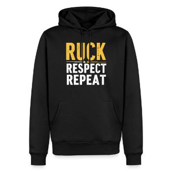 Joueuse de rugby Fan féminine Fan avec - Sweat à capuche Premium bio Homme - noir - Devant - Nico (187cm)