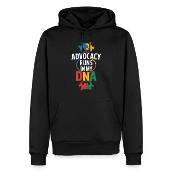 Frères et sœurs autistes - Sweat à capuche Premium bio Homme - noir - Devant - Nico (187cm)