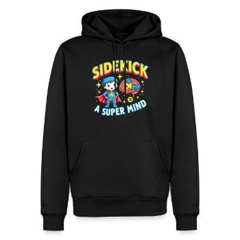 Frères et sœurs autistes - Sweat à capuche Premium bio Homme - noir - Devant - Nico (187cm)