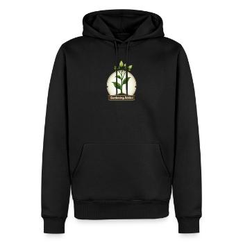 Gardening Addict Plant Emblem - Men’s Premium Organic Hoodie - black - Front - Nico (187cm)