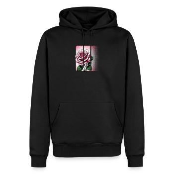 Fleur de rose rayonnante - Sweat à capuche Premium bio Homme - noir - Devant - Nico (187cm)
