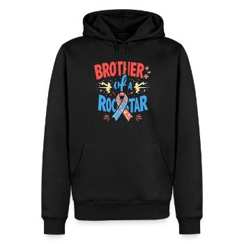 Frères et sœurs autistes - Sweat à capuche Premium bio Homme - noir - Devant - Nico (187cm)