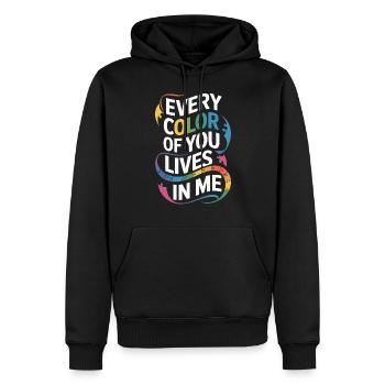 Frères et sœurs autistes - Sweat à capuche Premium bio Homme - noir - Devant - Nico (187cm)