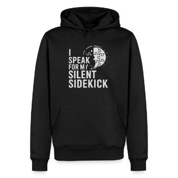 Frères et sœurs autistes - Sweat à capuche Premium bio Homme - noir - Devant - Nico (187cm)