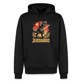 Jedisaurus - Sweat à capuche Premium bio Homme - noir - Devant - Nico (187cm)