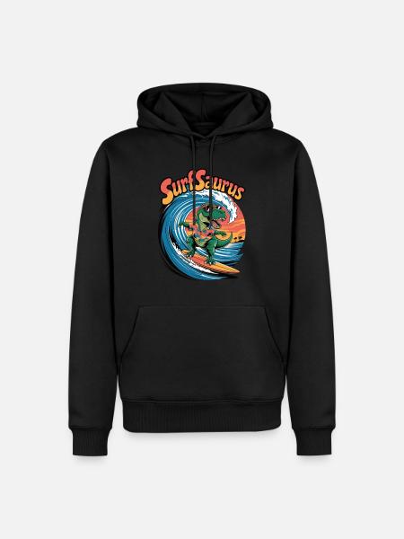 Surfsaurus - Men’s Premium Organic Hoodie - black
