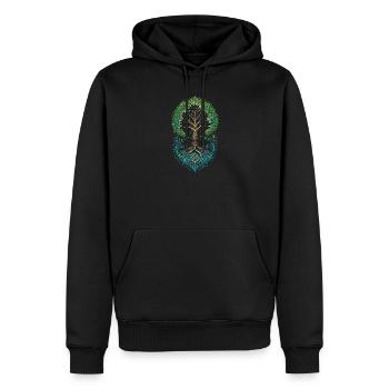 Verzierter Baum des Lebens Wachstum - Männer Premium Bio Hoodie - Schwarz - Vorne - Nico (187cm)
