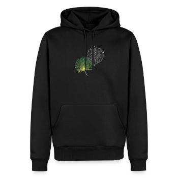 Line Art Palm Fan & Monstera Duo - Männer Premium Bio Hoodie - Schwarz - Vorne - Nico (187cm)