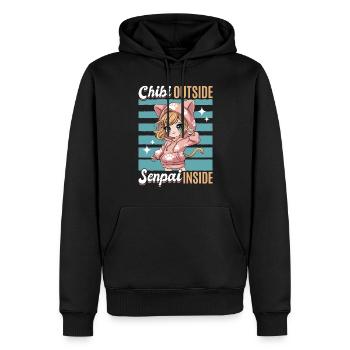 Anime Chibi Kawaii - Sweat à capuche Premium bio Homme - noir - Devant - Nico (187cm)