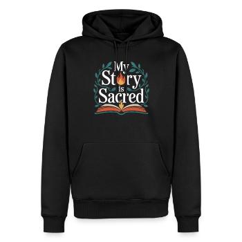 Survivants d’anciennes communautés religieuses - Sweat à capuche Premium bio Homme - noir - Devant - Nico (187cm)