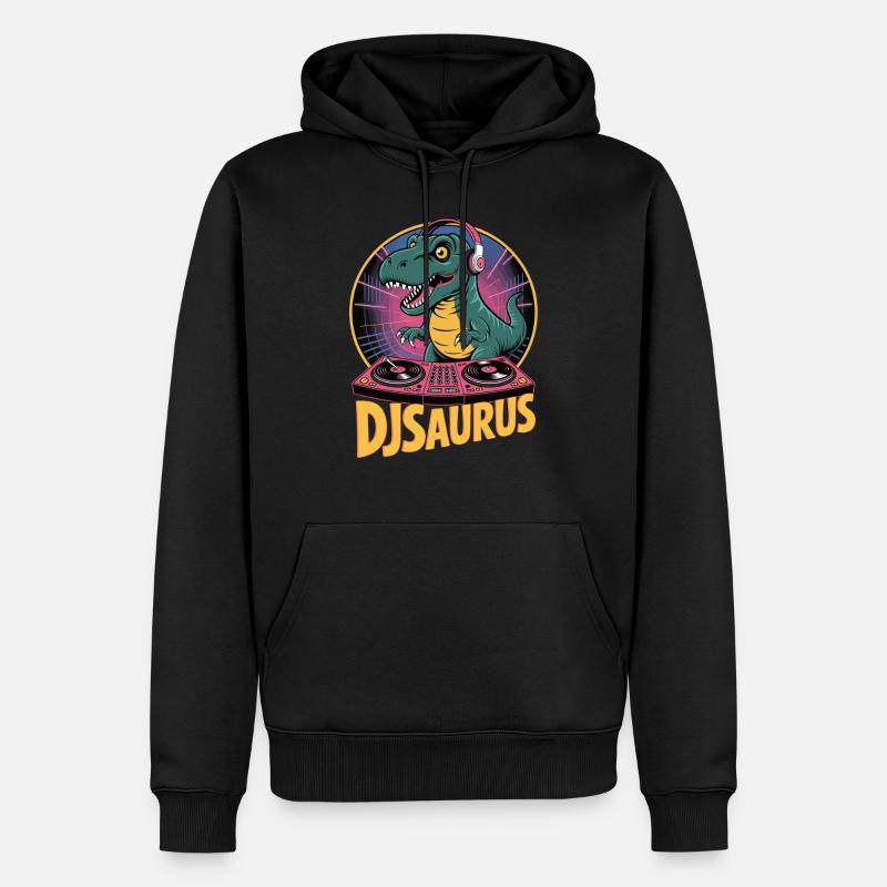 DJsaurus - Sweat à capuche Premium bio Homme - noir