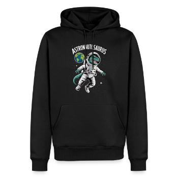 Astronautosaure - Sweat à capuche Premium bio Homme - noir - Devant - Nico (187cm)