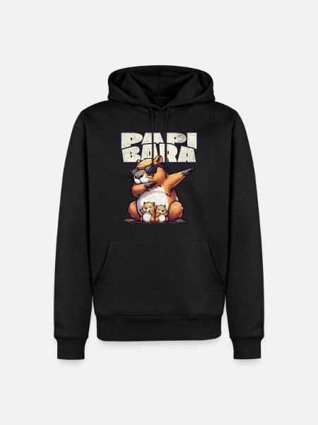 Papibara Capybara Father Dad - Men’s Premium Organic Hoodie - black