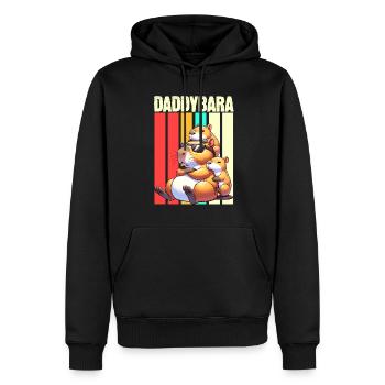 Daddybara Capybara Vater Papa - Männer Premium Bio Hoodie - Schwarz - Vorne - Nico (187cm)