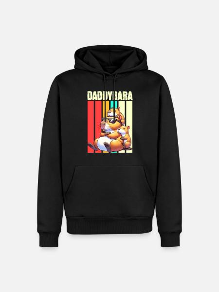 Daddybara Capybara Father Dad - Men’s Premium Organic Hoodie - black