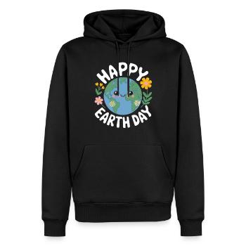 Jour de la Terre - Sweat à capuche Premium bio Homme - noir - Devant - Nico (187cm)