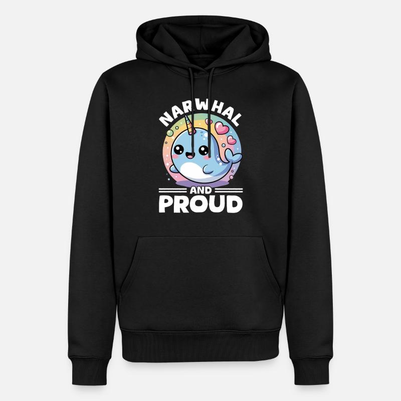 Narval Chibi Kawaii - Sweat à capuche Premium bio Homme - noir
