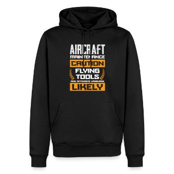 Aircraft Maintenance Caution Flying Tools Likely - Men’s Premium Organic Hoodie - black - Front - Nico (187cm)